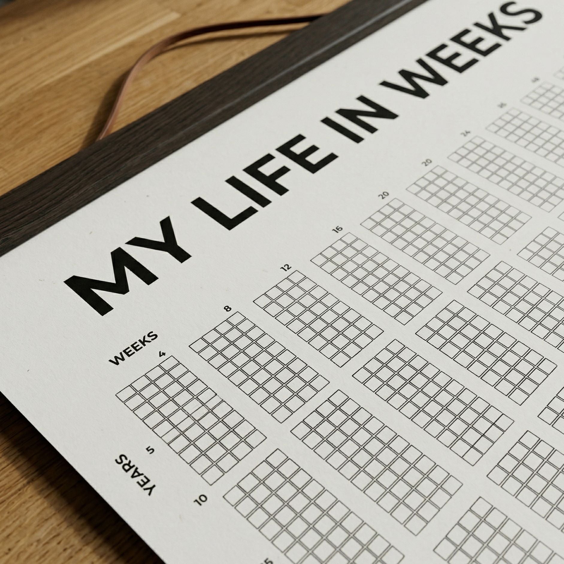 My Life in Weeks – 90 Years Edition Poster with Hanger | Icarus Reborn | 4 Colors